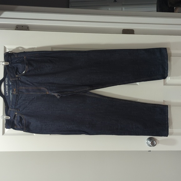 Lands' End Stretch Waist Traditional Cut Men's Blue Jeans Size 40